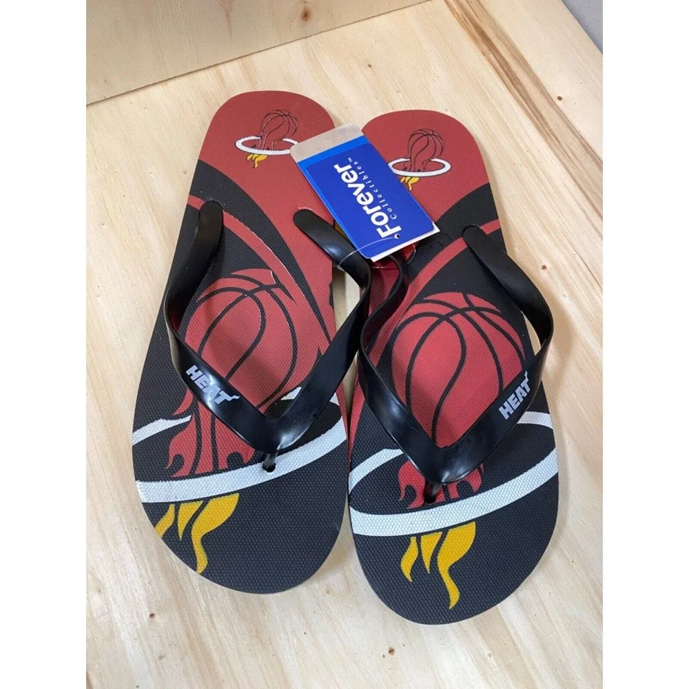 Miami Heat NBA Basketball Flip Flops Team Colors New With Tags Various‎ Sizes